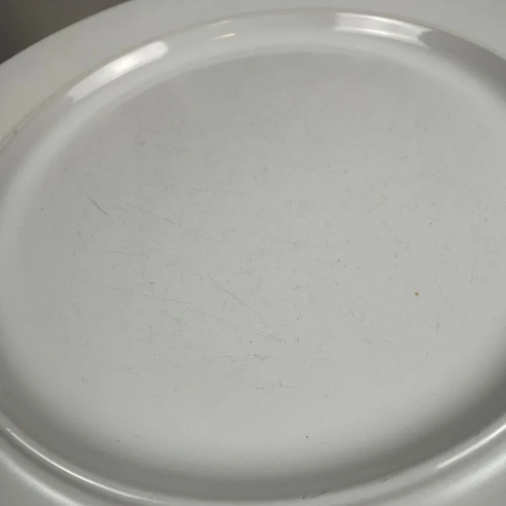 Set of 5x Vintage 1986 Sasaki Anello White Plates Vignelli Designs Made in Japan